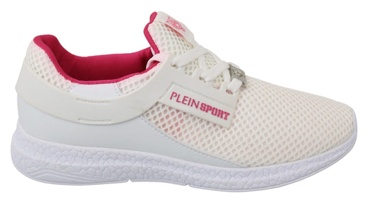 Philipp Plein Chic White Becky Sneakers with Pink Accents - PER.FASHION