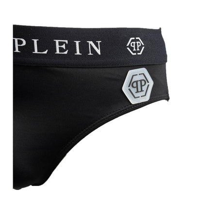 Philipp Plein Sleek Nylon Swim Briefs with Iconic Logo Detail - PER.FASHION
