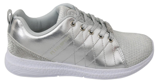 Philipp Plein Sleek Silver Sneakers for Trendsetters - PER.FASHION