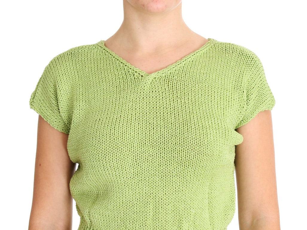 PINK MEMORIES Elegant Green Knitted Sleeveless Vest Sweater - PER.FASHION