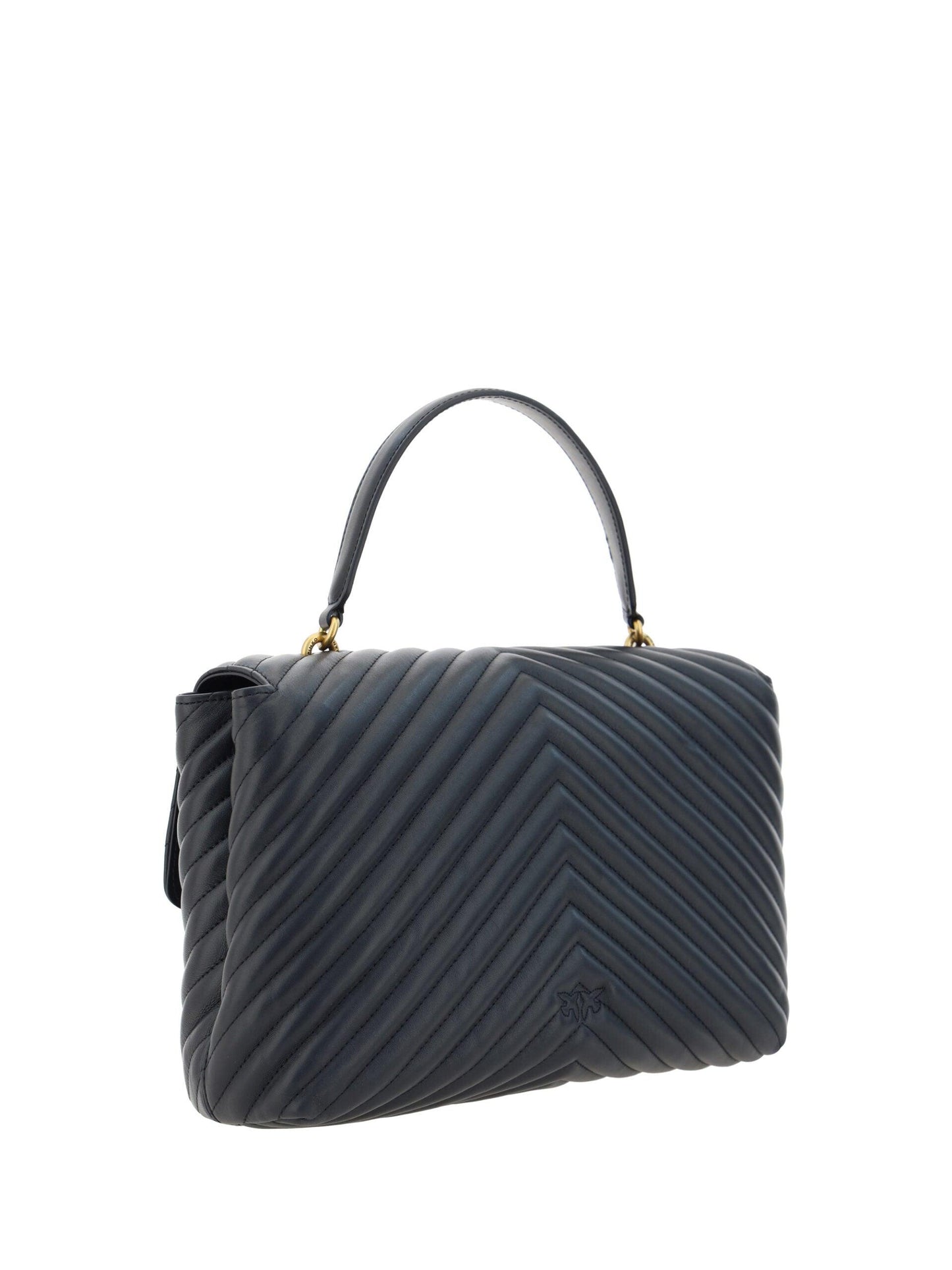 PINKO Elegant Black Calf Leather Handbag - PER.FASHION