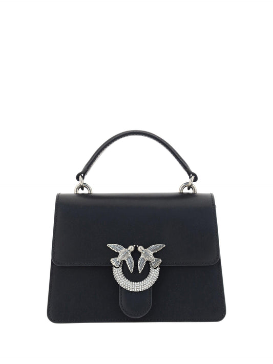 PINKO Elegant Black Calfskin Shoulder Handbag - PER.FASHION