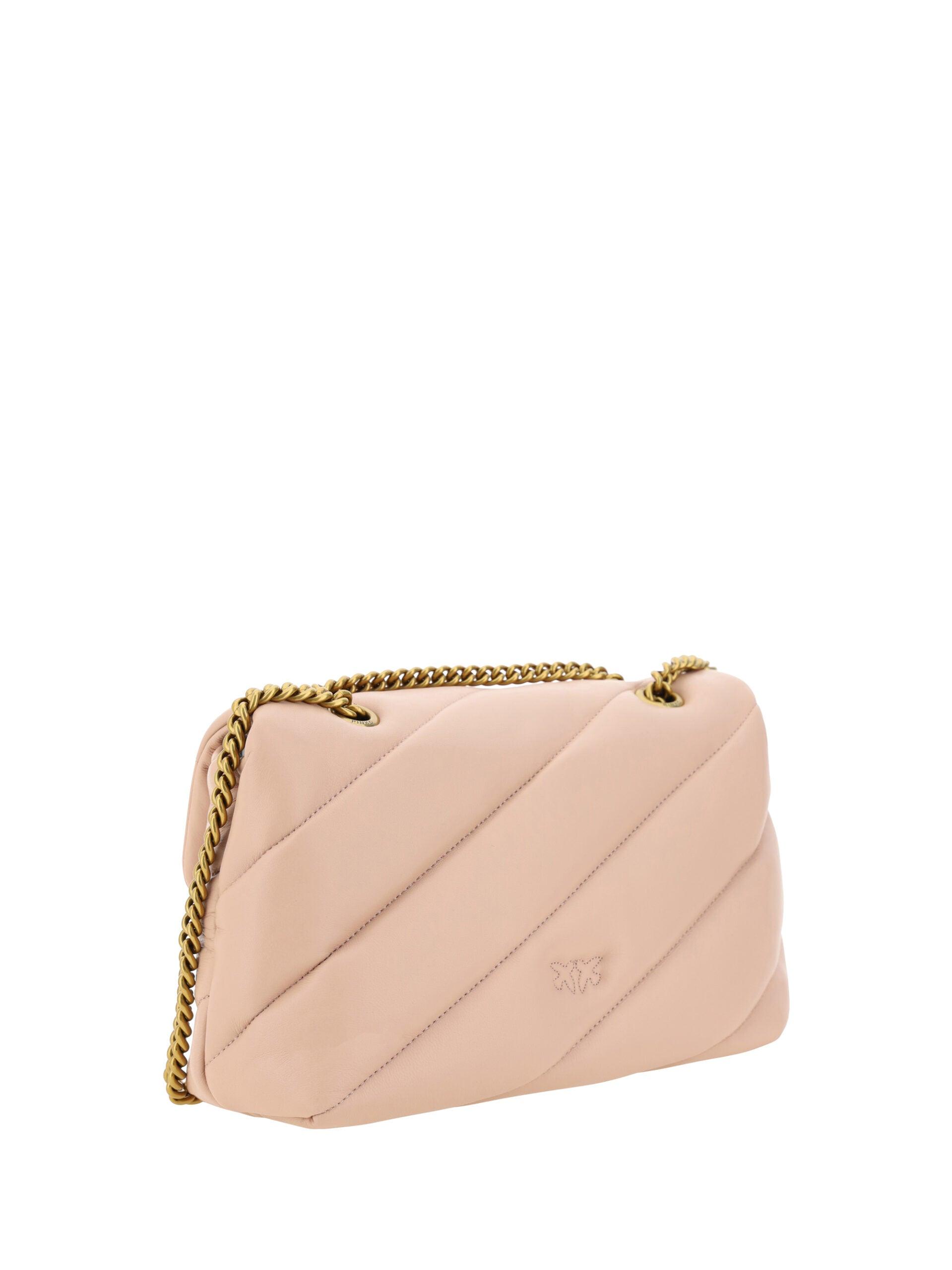 PINKO Elegant Light Pink Quilted Shoulder Bag - PER.FASHION