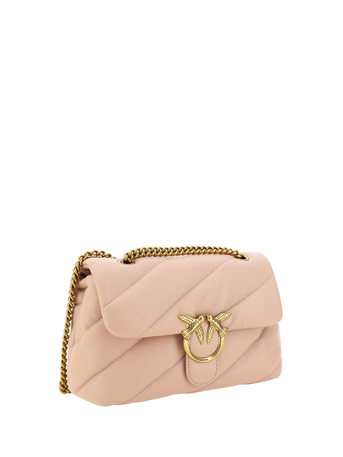 PINKO Elegant Light Pink Quilted Shoulder Bag - PER.FASHION