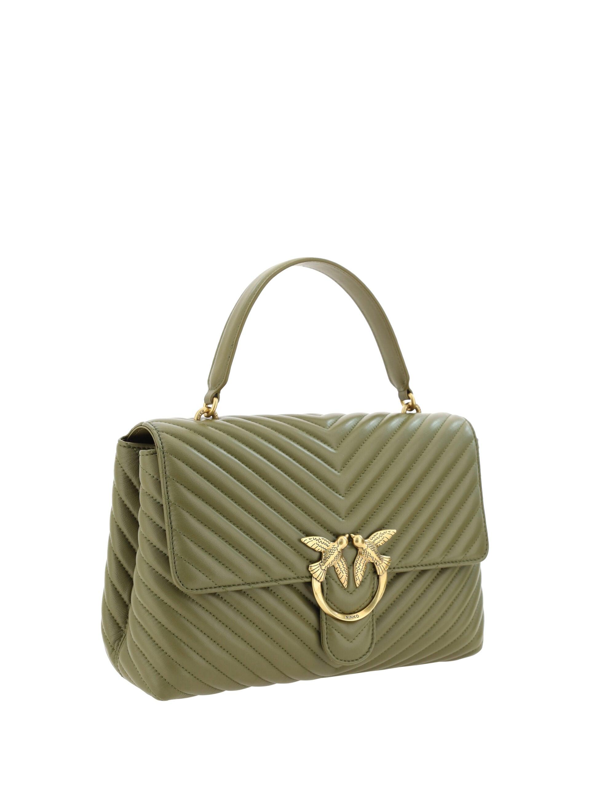 PINKO Emerald Elegance Calf Leather Handbag - PER.FASHION