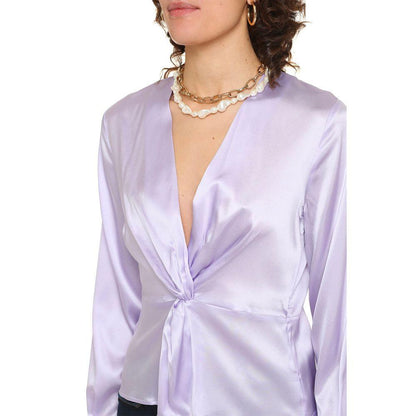 Элегантная шелковая блузка PINKO сиреневого цвета