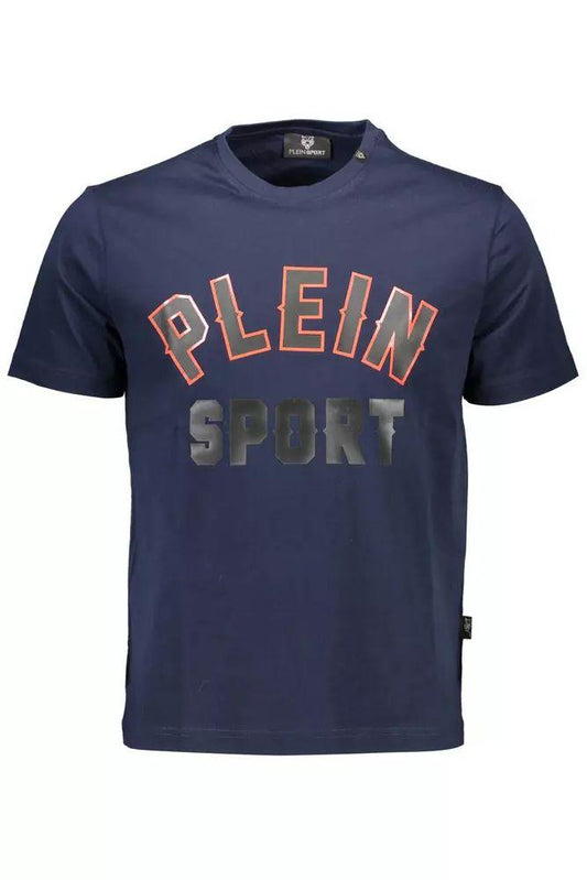 Plein Sport Athletic Blue Crew Neck Tee with Logo Detail - PER.FASHION