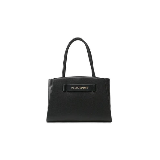 Plein Sport Chic Ebony Tote with Silver Logo Accent - PER.FASHION