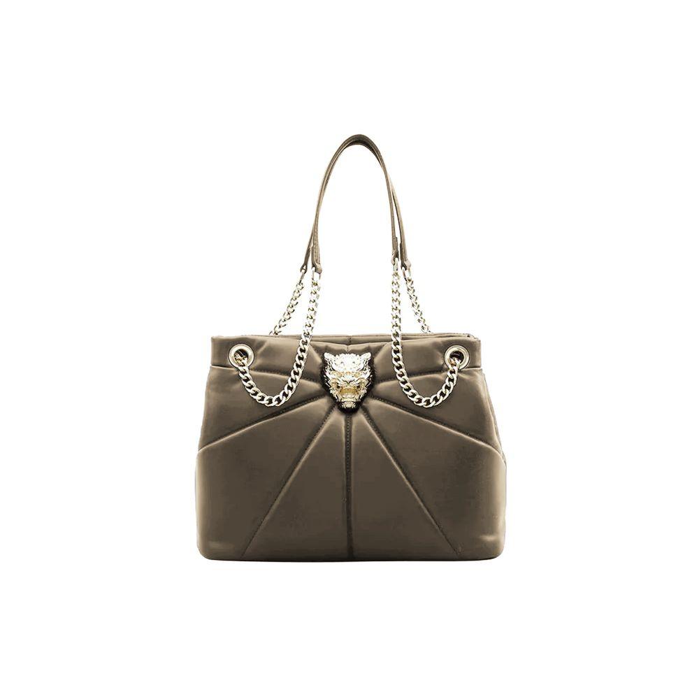 Plein Sport Elegant Faux Leather Gold-Chain Tote - PER.FASHION