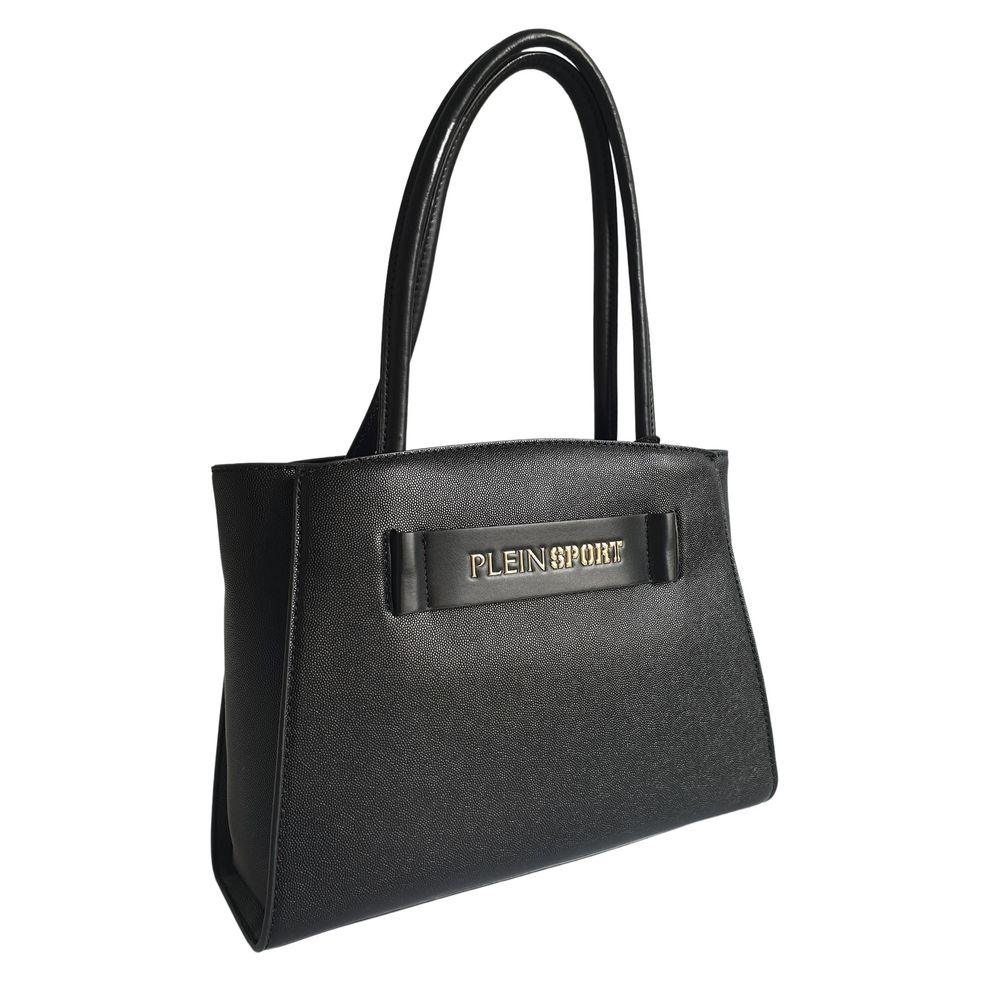 Plein Sport Sleek Black Three-Compartment Tote Bag - PER.FASHION