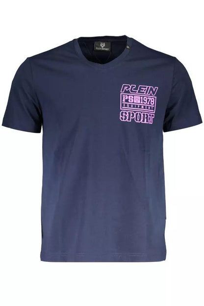 Plein Sport V-Neck Logo Print Cotton T-Shirt - PER.FASHION