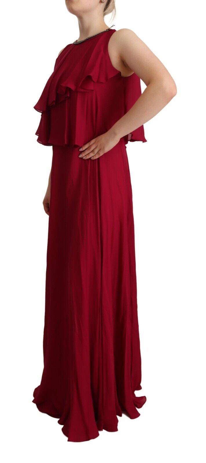 PLEIN SUD Elegant Silk Sleeveless Ruffled Maxi Dress - PER.FASHION