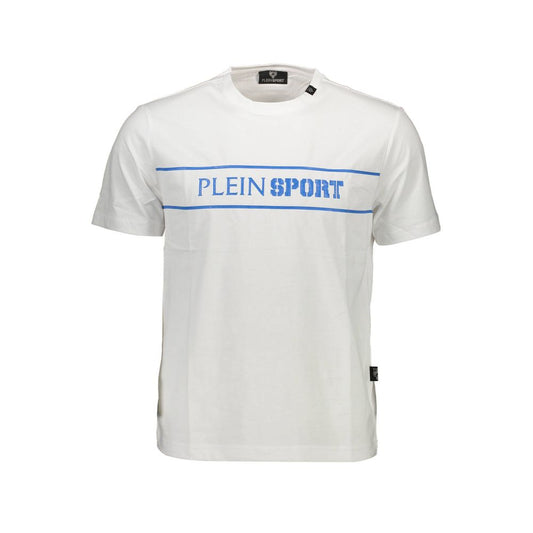 T-shirt Plein Sport in cotone bianco rialzato con dettagli esclusivi