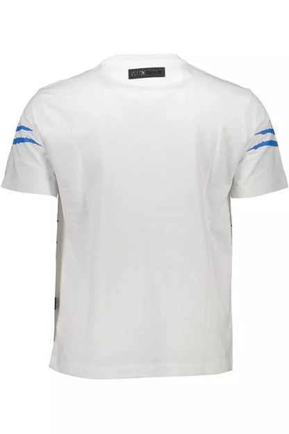 Белая хлопковая футболка Plein Sport с яркими контрастами