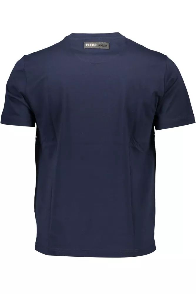 Plein Sport Electrify T-shirt girocollo blu con logo in risalto
