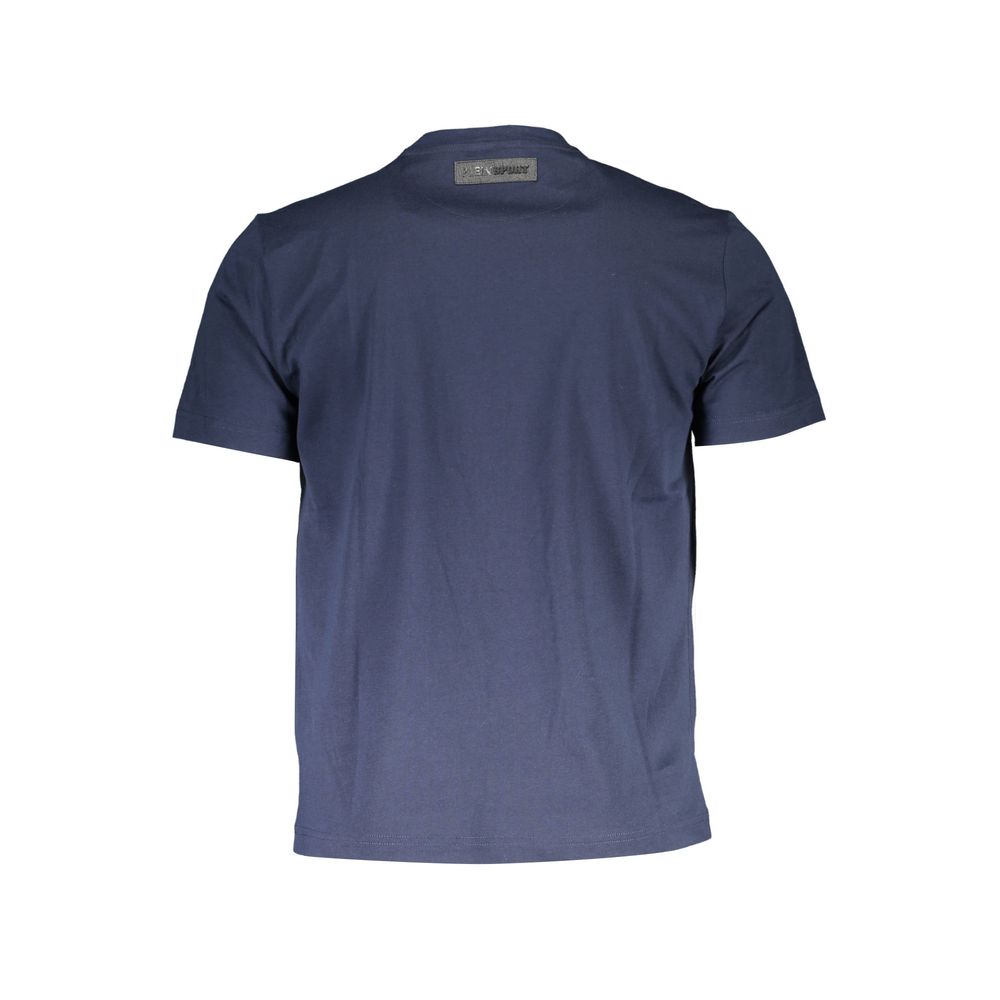 T-shirt Plein Sport in cotone blu elettrico con stampa esclusiva