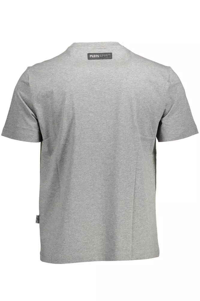 Plein Sport T-shirt girocollo grigia elegante con accenti audaci