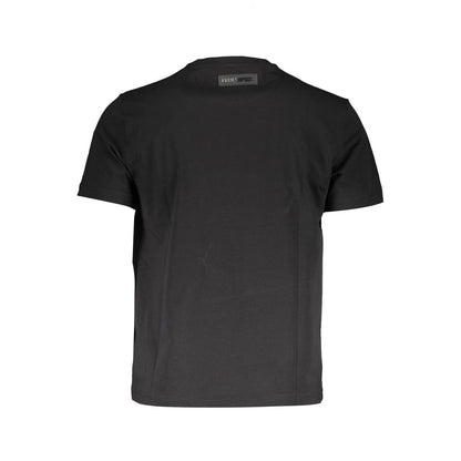 T-shirt nera atletica elevata di Plein Sport con stampa iconica