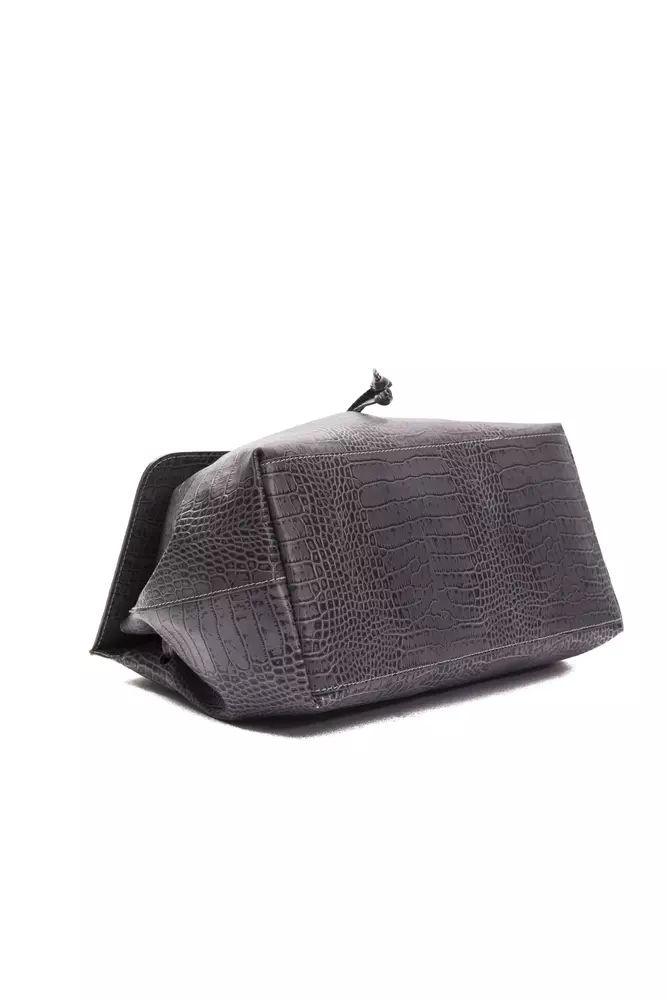 Pompei Donatella Convertible Croc-Print Leather Handbag - PER.FASHION
