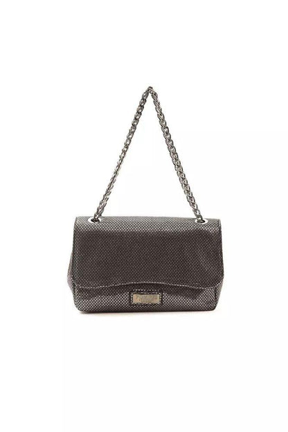 Pompei Donatella Elegant Gray Leather Crossbody Bag - PER.FASHION