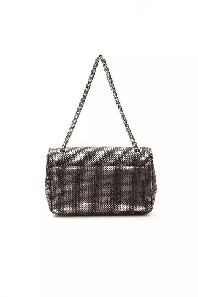 Pompei Donatella Elegant Gray Leather Crossbody Bag - PER.FASHION