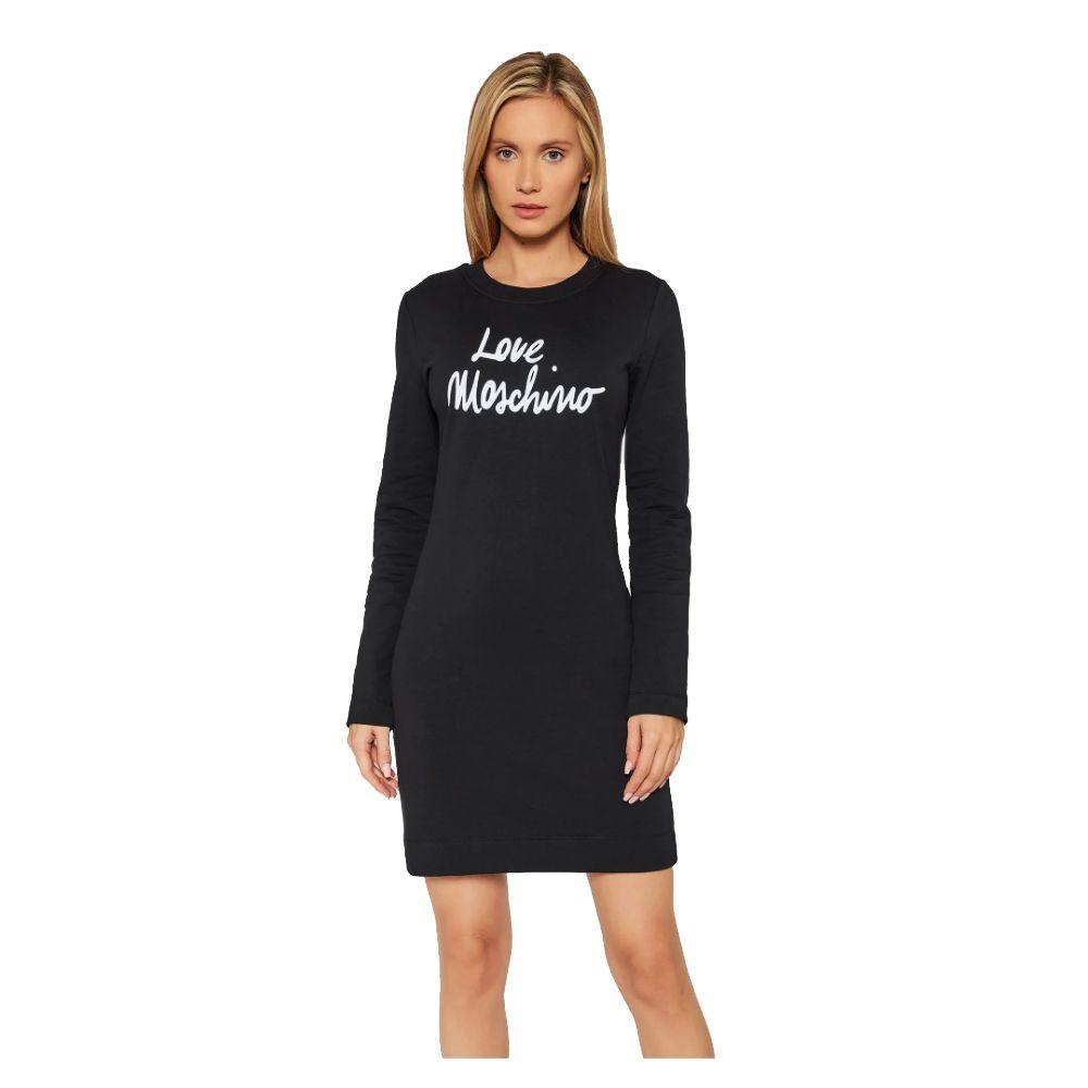 Love Moschino Chic Embossed Logo Cotton Blend Dress - PER.FASHION