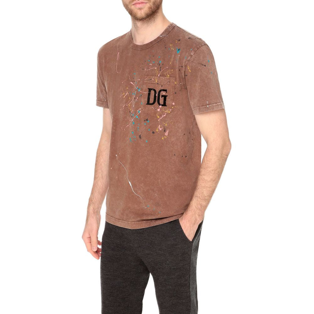 T-shirt Splatter in cotone ricamato Dolce &amp; Gabbana