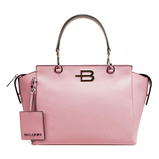 Baldinini Trend Chic Pink Textured Calfskin Handbag - PER.FASHION