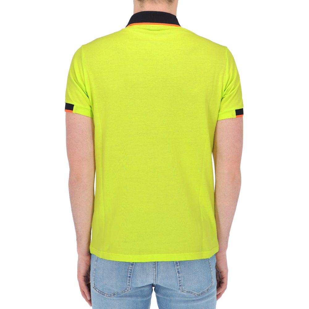 Refrigiwear Солнечно-желтая хлопковая футболка-поло с контрастными акцентами