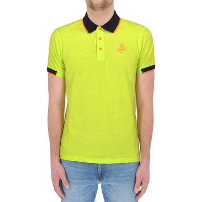 Polo Refrigiwear in cotone giallo sole con accenti a contrasto