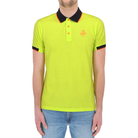 Refrigiwear Солнечно-желтая хлопковая футболка-поло с контрастными акцентами