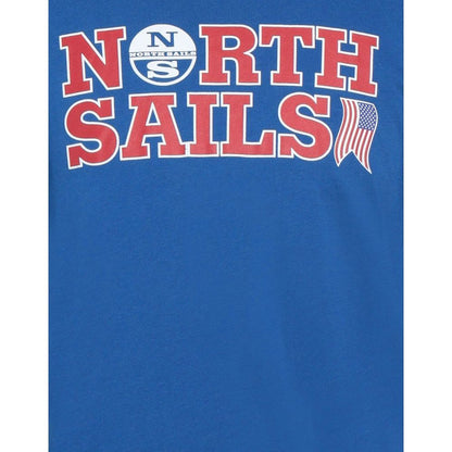 T-shirt North Sails in cotone blu oceano con logo esclusivo sul petto