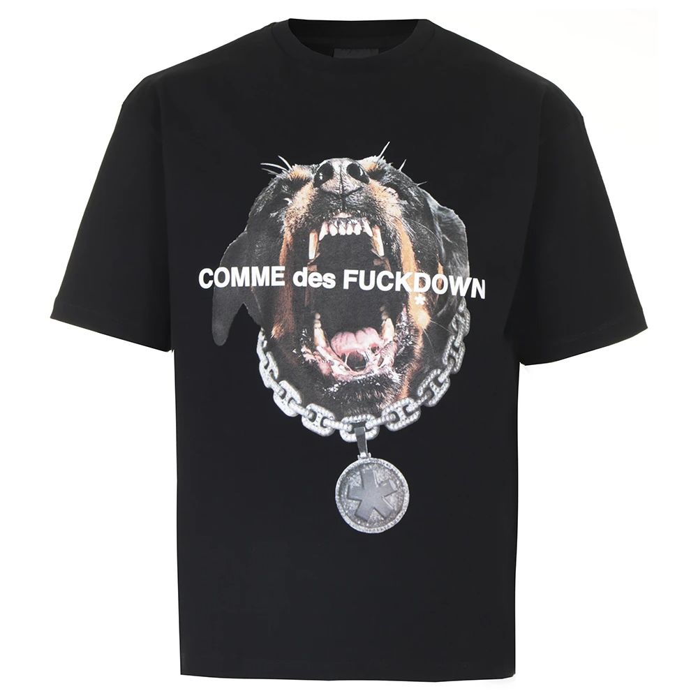 Comme Des Fuckdown Black Cotton T-Shirt
