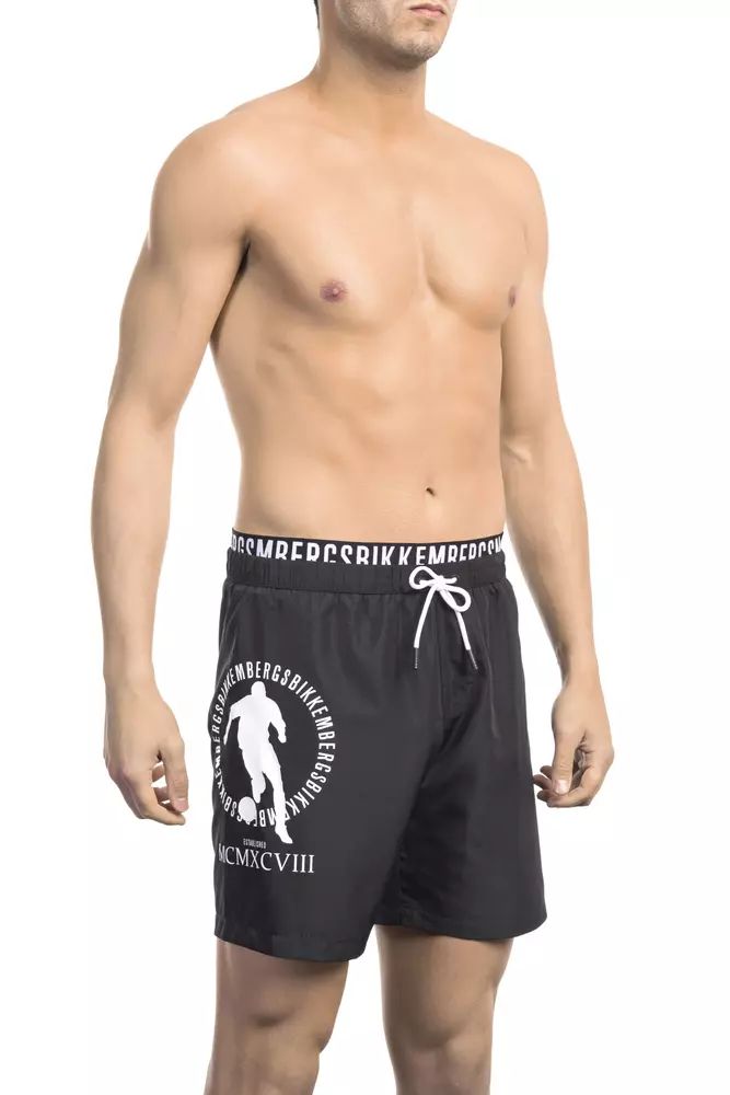 Bikkembergs Sleek Layered Swim Shorts with Logo Detail - PER.FASHION