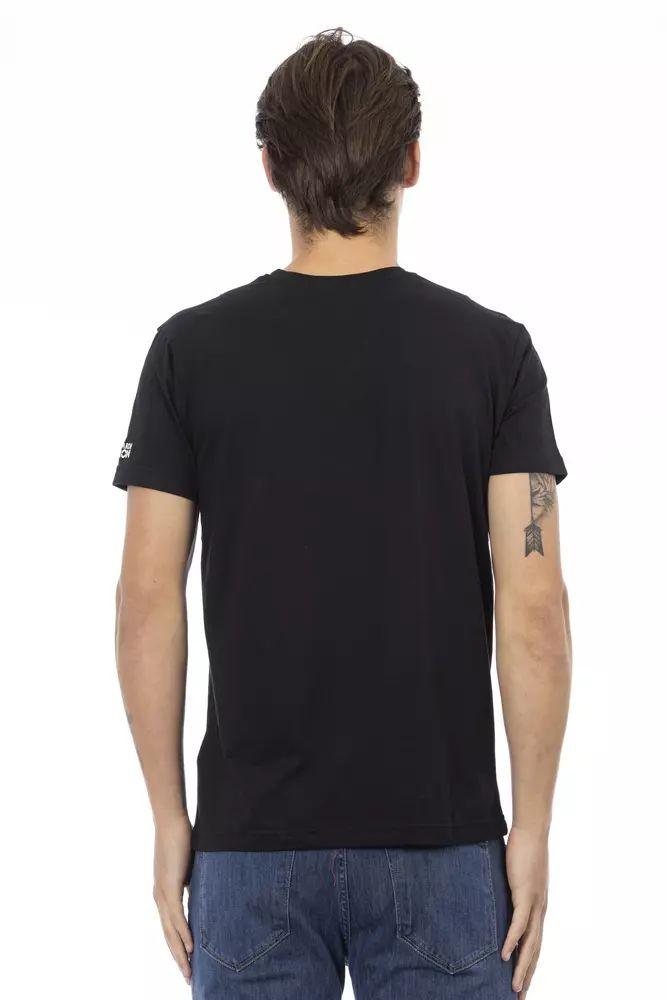 Trussardi Action Sleek V-Neck Tee with Front Print - PER.FASHION