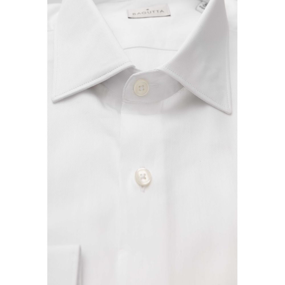 Bagutta Elegant White Cotton French Collar Shirt - PER.FASHION