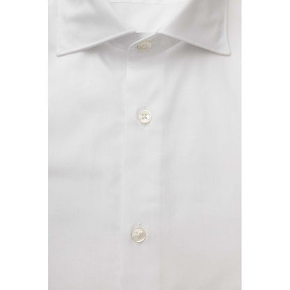 Bagutta Elegant White Cotton French Collar Shirt - PER.FASHION