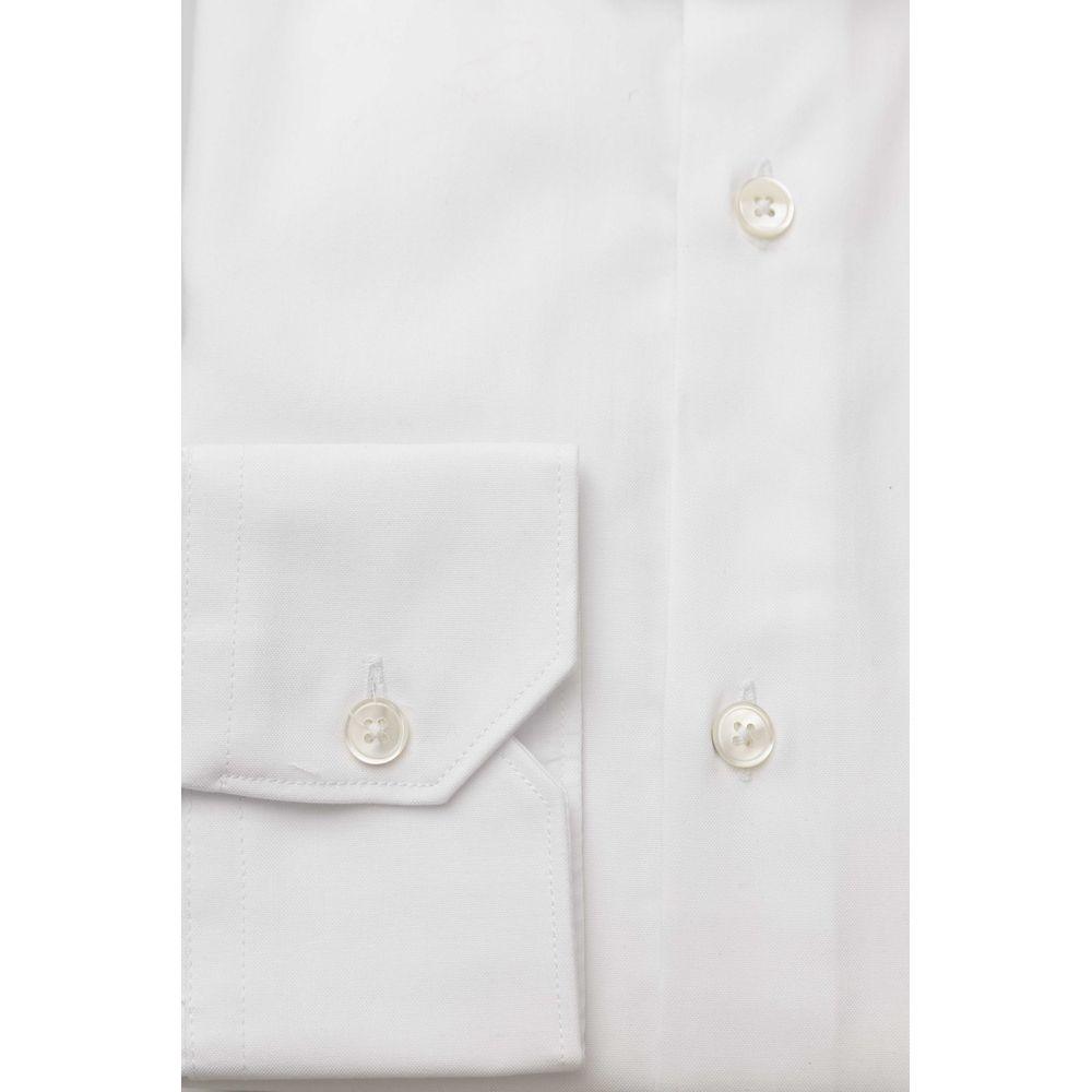 Bagutta Elegant White Cotton French Collar Shirt - PER.FASHION