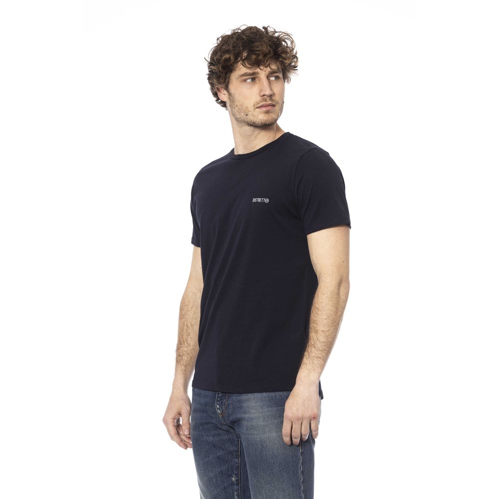 T-shirt Distretto12 Chic in cotone girocollo blu