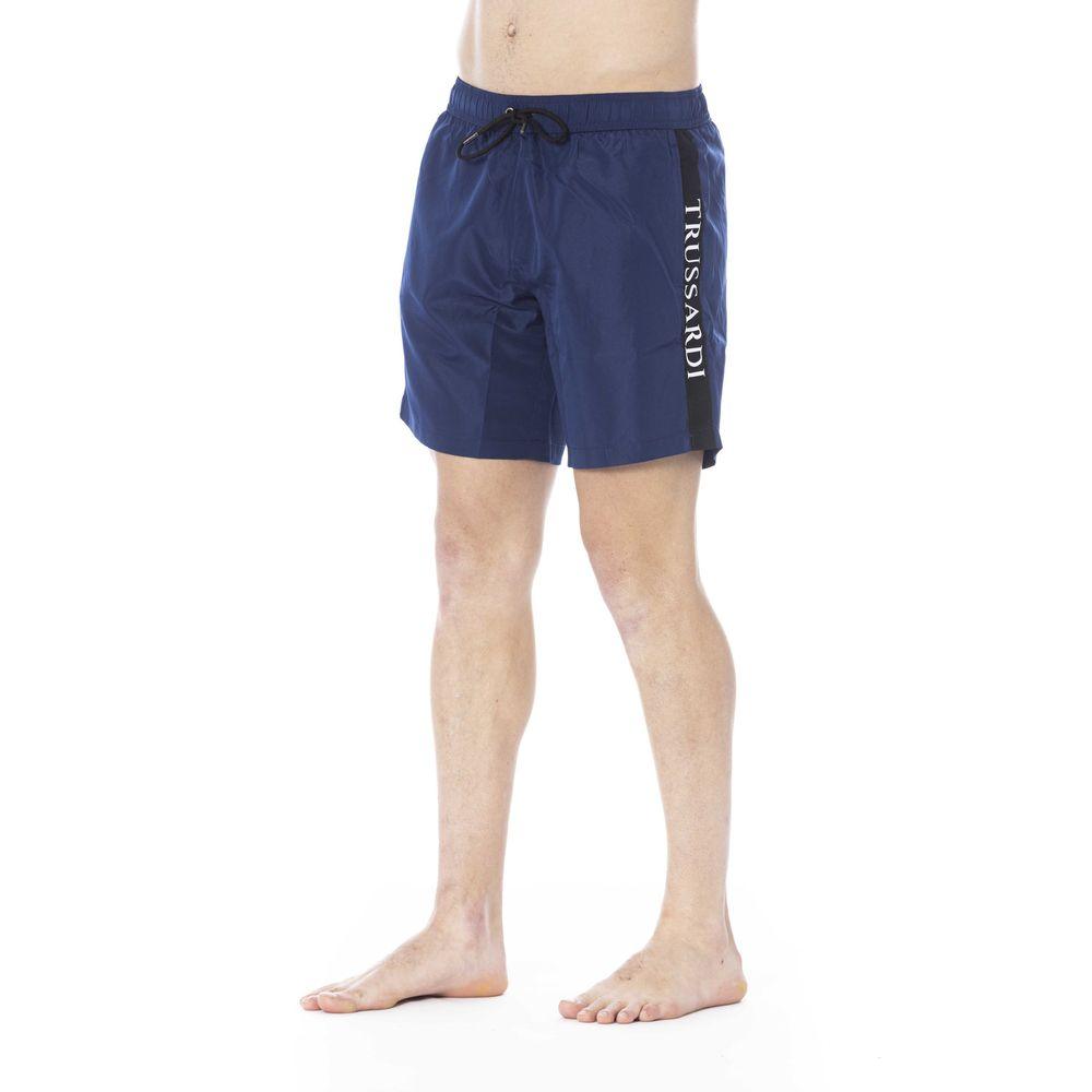 Trussardi Beachwear Blue Polyester Swimwear - PER.FASHION