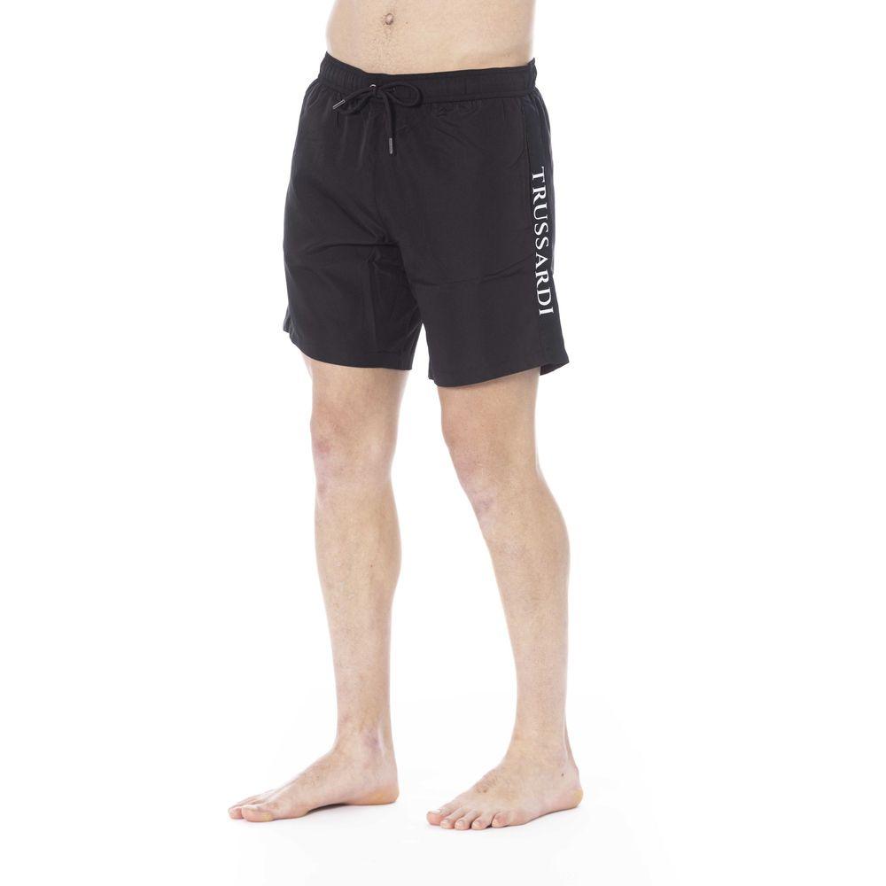 Trussardi Beachwear Black Polyester Swimwear - PER.FASHION
