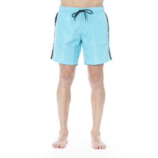 Trussardi Beachwear Light Blue Polyester Swimwear - PER.FASHION