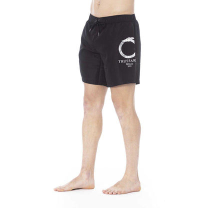 Trussardi Beachwear Black Polyester Swimwear - PER.FASHION