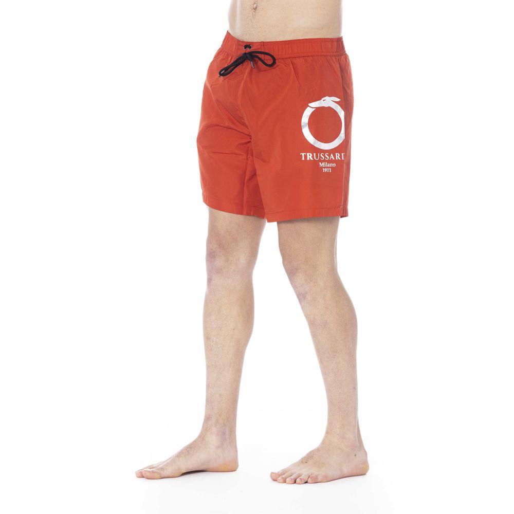 Trussardi Beachwear Red Polyester Swimwear - PER.FASHION