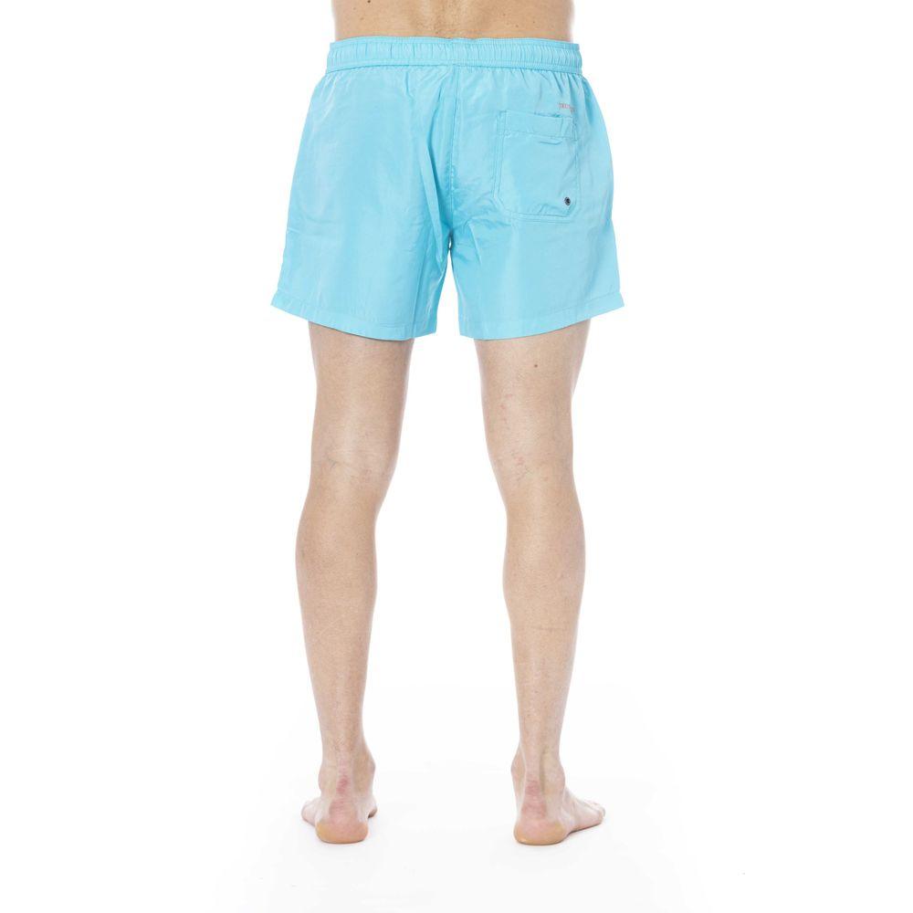 Trussardi Beachwear Light Blue Polyester Swimwear - PER.FASHION