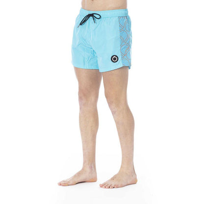 Trussardi Beachwear Light Blue Polyester Swimwear - PER.FASHION