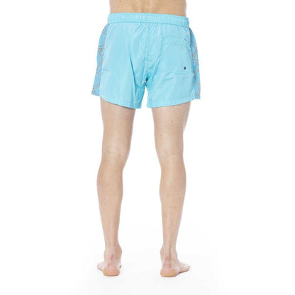 Trussardi Beachwear Light Blue Polyester Swimwear - PER.FASHION