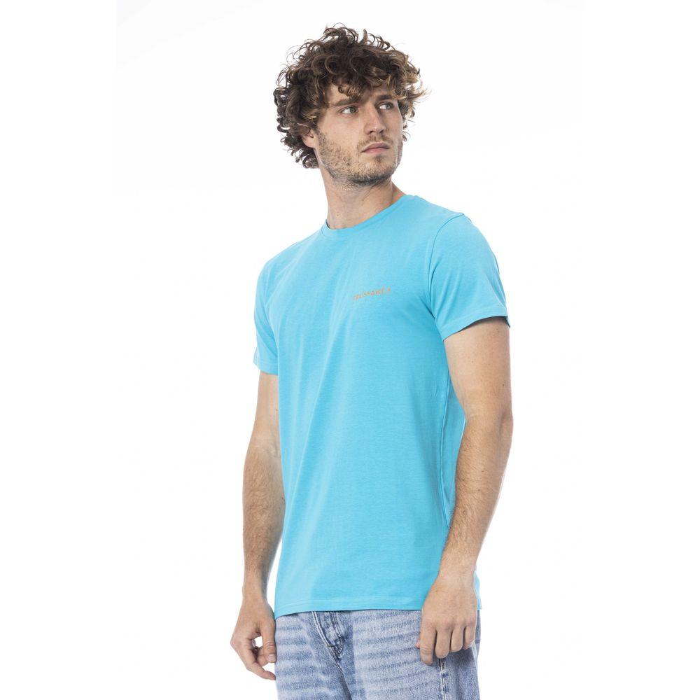 Trussardi Beachwear Light Blue Cotton T-Shirt - PER.FASHION