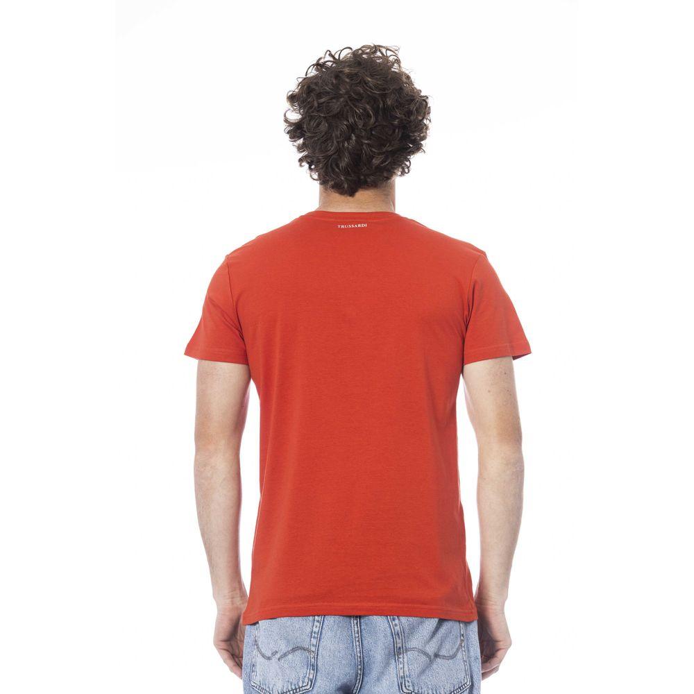 Trussardi Beachwear Red Cotton T-Shirt - PER.FASHION