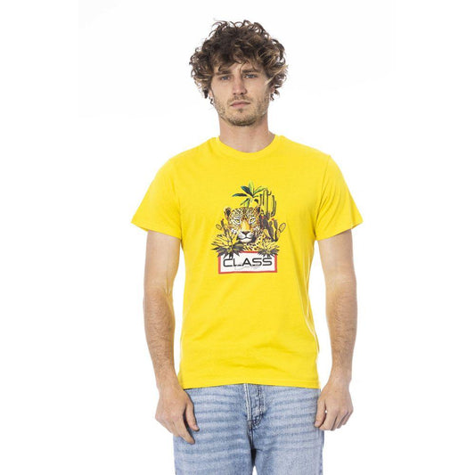 Cavalli Class Yellow Cotton T-Shirt - PER.FASHION